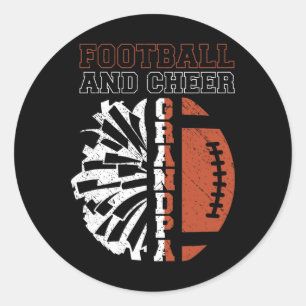 Footll And Cheer Grandpa Of Cheerleader And Footll Classic Round Sticker