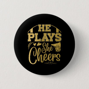 Footll And Cheer Mom And Cheer Dad A Cheerleading 6 Cm Round Badge