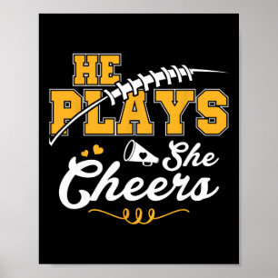 Footll And Cheer Mom Cheerleading Mother Footll Poster