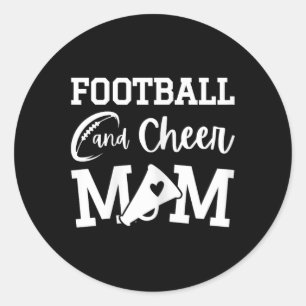 Footll And Cheer Mom Green Cheerleading Classic Round Sticker