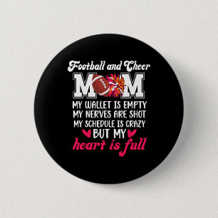 Footll And Cheer Mom Proud Cheerleading And Footll 6 Cm Round Badge