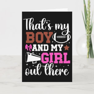 Footll And Cheer Mom Proud Cheerleading And Footll Card