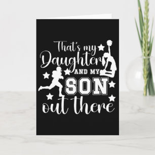 Footll And Cheer Mom Proud Cheerleading And Footll Card