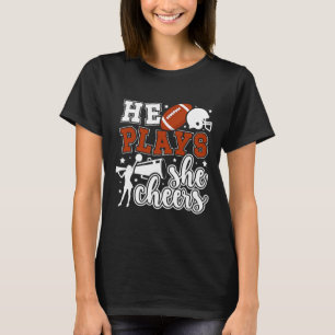 Footll And Cheer Mom Proud Cheerleading And Footll T-Shirt