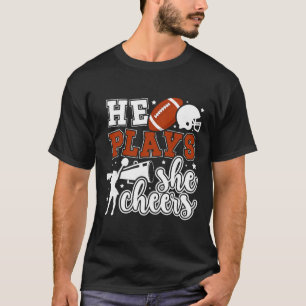 Footll And Cheer Mom Proud Cheerleading And Footll T-Shirt