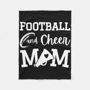 Footll And Cheer Mum Black Cheerleading  Fleece Blanket