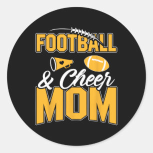 Footll And Cheer Mum Cheerleading Mother Footll _2 Classic Round Sticker