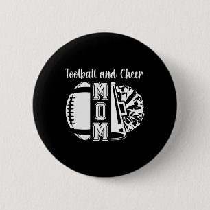 Footll And Cheer Mum Of Cheerleader And Footll Pla 6 Cm Round Badge