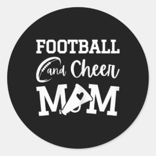 Footll And Cheer Mum Royal Blue Cheerleading Classic Round Sticker