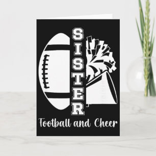 Footll And Cheer Sister Cheerleading And Footll Si Card
