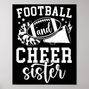 Footll And Cheer Sister Cheerleading And Footll Si Poster