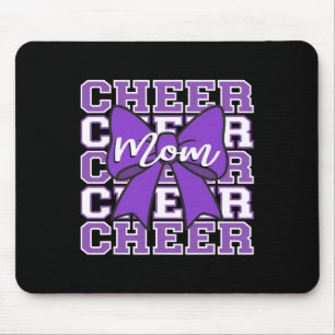 Footll Cheer Mum Game Day Purple Bow Cheerleading  Mouse Pad