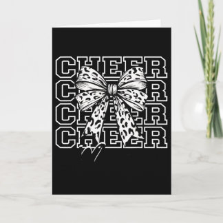 Footll Cheer Mum Game Day White Bow Cheerleading  Card
