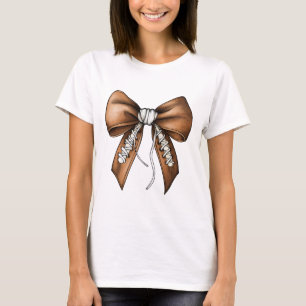 Footll Coquette Bow Cute Footll Game Day  T-Shirt