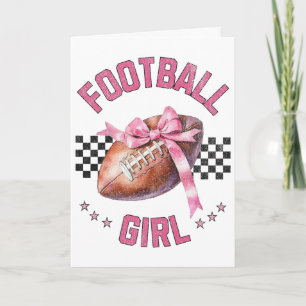Footll Girl Teen Women Teens Pink Bow Season Prepp Card