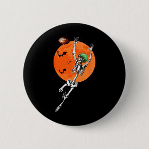 Footll Skeleton Halloween Footll Player 6 Cm Round Badge