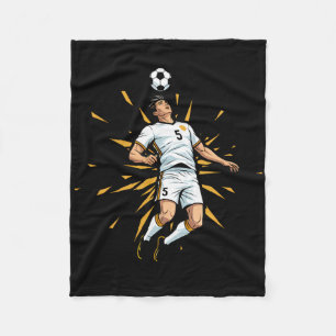 Footll Soccer Perfect German Header Comic Fleece Blanket