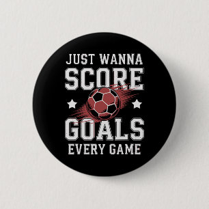Footll Soccer Player Score More Goals Grroots For 6 Cm Round Badge