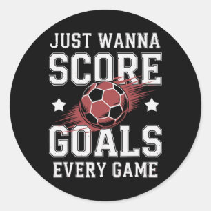 Footll Soccer Player Score More Goals Grroots For  Classic Round Sticker