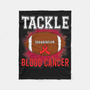 Footll Tackle Blood Cancer Awareness Men Women Red Fleece Blanket