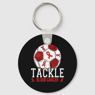 Footll Tackle Blood Cancer Awareness Men Women Red Key Ring