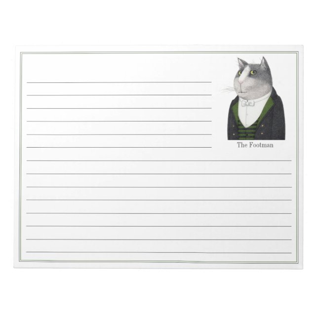 FOOTMAN CAT 11x8.5 Notepad  (Front)