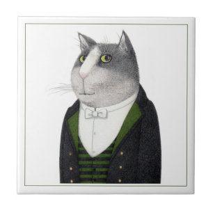 FOOTMAN CAT 4.25" Square Ceramic Tile