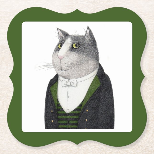 FOOTMAN CAT Bracket Paper Coasters  (Front)