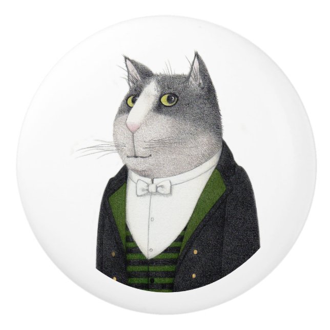FOOTMAN CAT Ceramic Knob (Front)