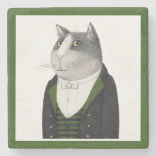 FOOTMAN CAT Marble Stone Coaster