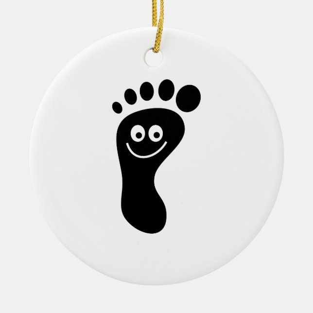 Footprint Ceramic Ornament (Front)