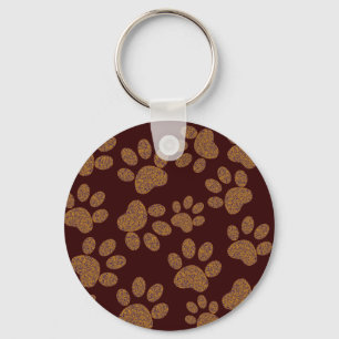 footprint dog key ring