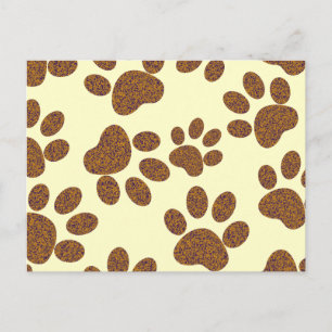 footprint dog postcard
