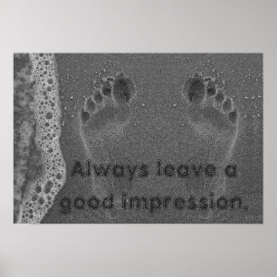 Footprint Impressions in the Sand Poster