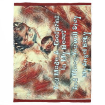 Footprint In My Heart Fleece Blanket,