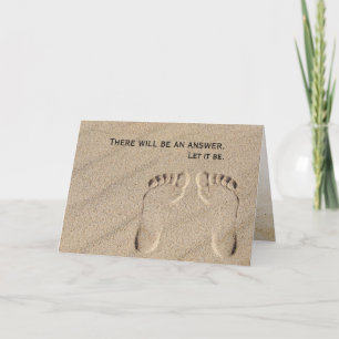 Footprint In Sand Thinking Of You Card