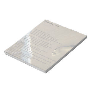 Footprint in sand with poem, custom personalised notepad