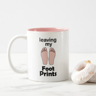 Footprint Leaving My Footprints Inspirational Two-Tone Coffee Mug