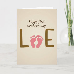 Footprint Love Mothers Day Card