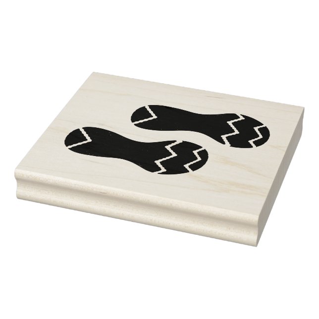 Footprint of running shoes rubber stamp (Stamp)