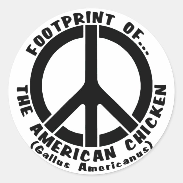 Footprint of the American Chicken (Style 1) Classic Round Sticker (Front)