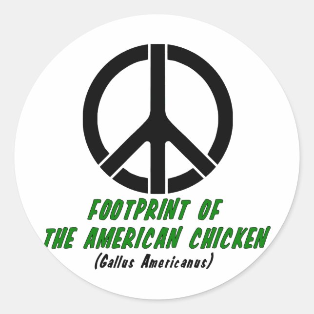 Footprint of the American Chicken (Style 2) Classic Round Sticker (Front)