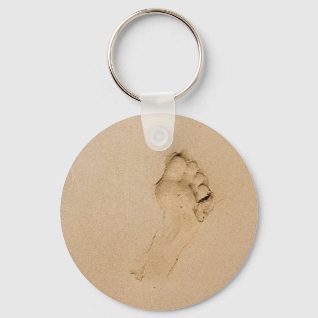 Footprint on the Beach Key Ring (Front)