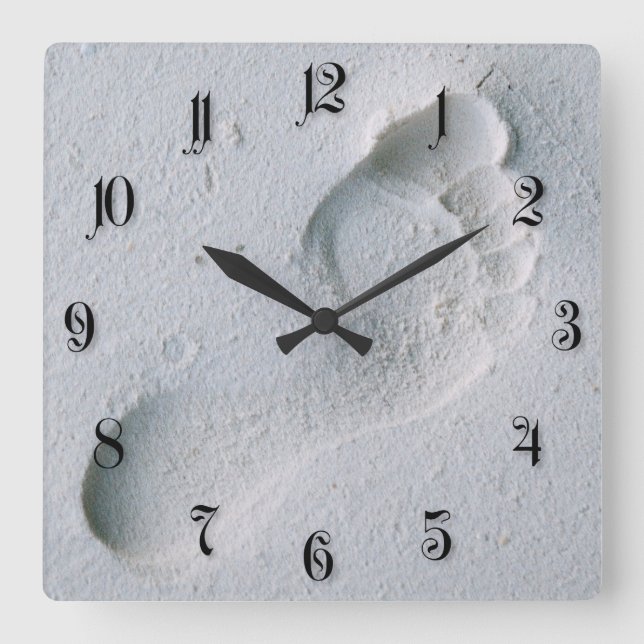 Footprint Square Wall Clock (Front)