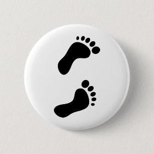 Footprints 6 Cm Round Badge