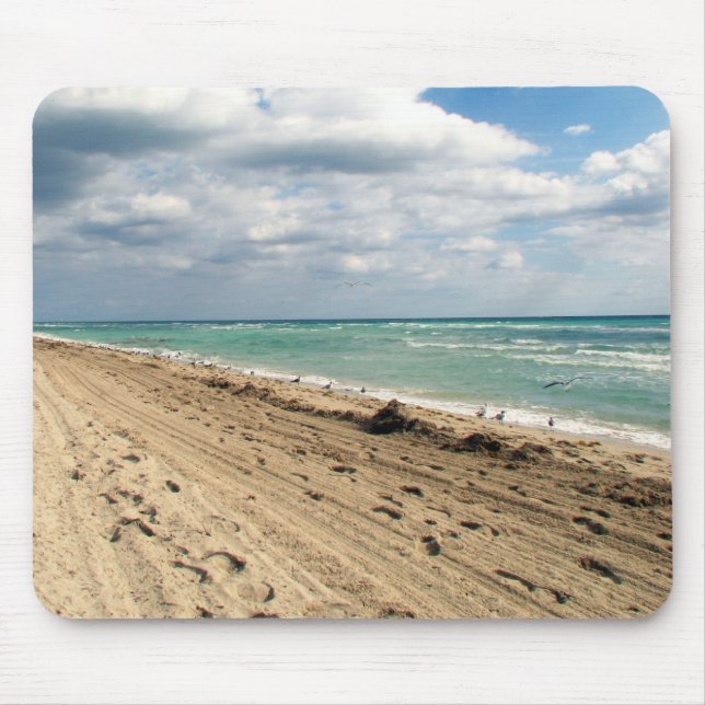 Footprints and ocean mouse pad (Front)
