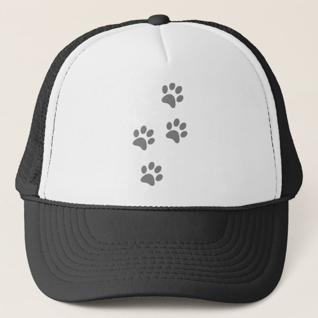Footprints Animal Dog Paw Cat Trucker Hat (Front)