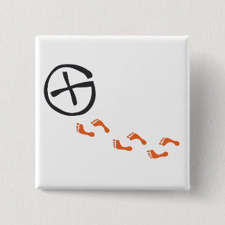 Footprints - black 15 cm square badge