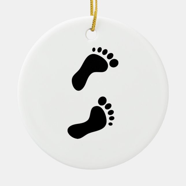 Footprints Ceramic Tree Decoration (Front)