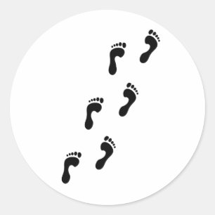 footprints classic round sticker